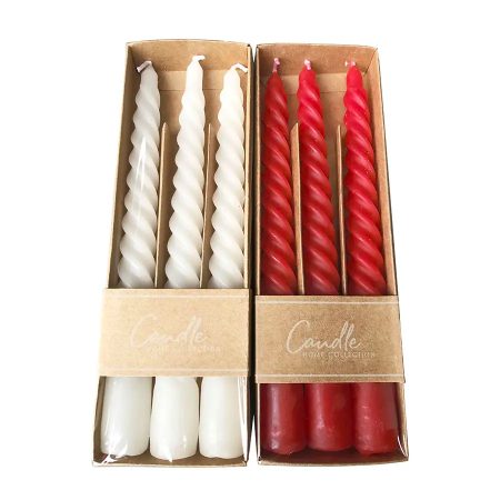 China factory wholesale colored twisted candle taper spiral candles